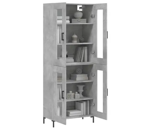 Augstais Skapis, Pelēks, 69,5X34X180 Cm, Inženierijas Koks Vidaxl