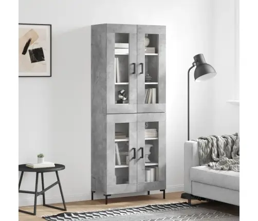 Augstais Skapis, Pelēks, 69,5X34X180 Cm, Inženierijas Koks Vidaxl