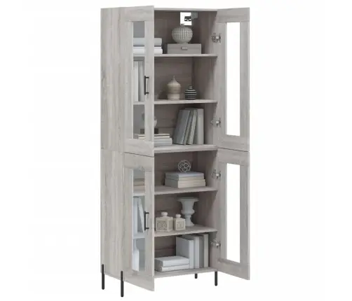 Augstais Skapis, Pelēks, 69,5X34X180 Cm, Inženierijas Koks Vidaxl