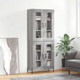 Augstais Skapis, Pelēks, 69,5X34X180 Cm, Inženierijas Koks Vidaxl