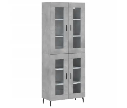 Komoda, Betono Pilkos Spalvos, 69,5X34X180cm Apdirbta Mediena