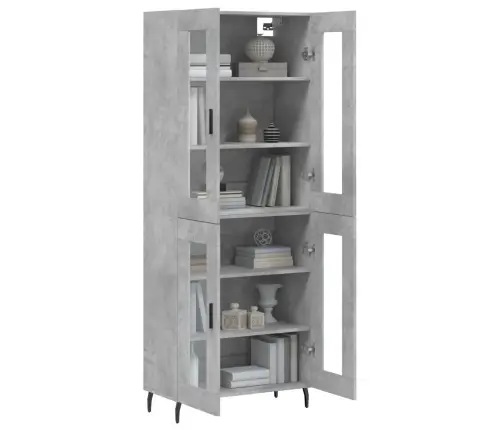 Komoda, Betono Pilkos Spalvos, 69,5X34X180cm Apdirbta Mediena