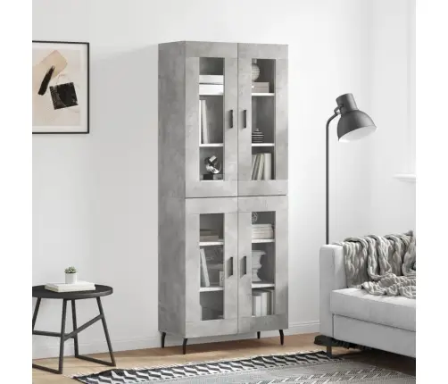 Komoda, Betono Pilkos Spalvos, 69,5X34X180cm Apdirbta Mediena