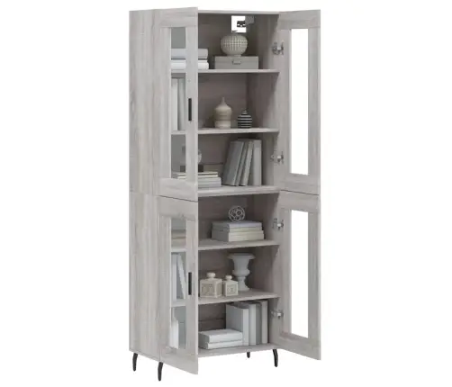 Augstais Skapis, Pelēks, 69,5X34X180 Cm, Inženierijas Koks Vidaxl