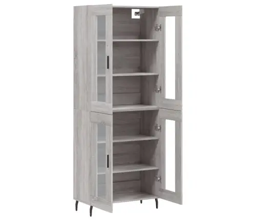 Augstais Skapis, Pelēks, 69,5X34X180 Cm, Inženierijas Koks Vidaxl