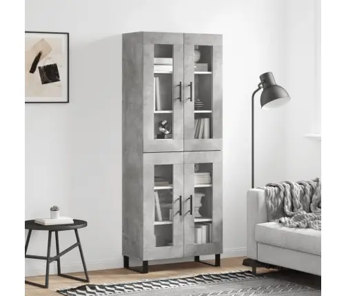 Augstais Skapis, Pelēks, 69,5X34X180 Cm, Inženierijas Koks Vidaxl