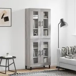 Augstais Skapis, Pelēks, 69,5X34X180 Cm, Inženierijas Koks Vidaxl