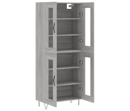 Komoda, Pilkos Ąžuolo Spalvos, 69,5X34X180cm Apdirbta Mediena