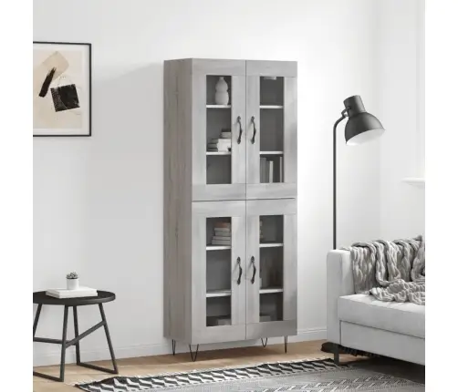 Komoda, Pilkos Ąžuolo Spalvos, 69,5X34X180cm Apdirbta Mediena