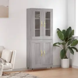 Augstais Skapis, Pelēks, 69,5X34X180 Cm, Inženierijas Koks Vidaxl