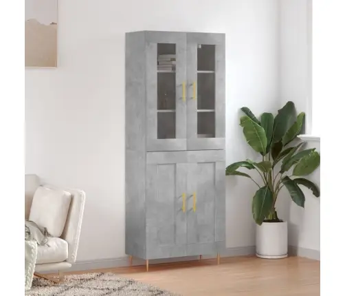 Augstais Skapis, Pelēks, 69,5X34X180 Cm, Inženierijas Koks Vidaxl