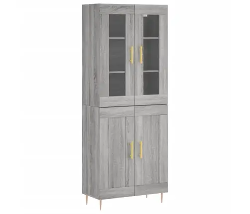 Augstais Skapis, Pelēks, 69,5X34X180 Cm, Inženierijas Koks Vidaxl