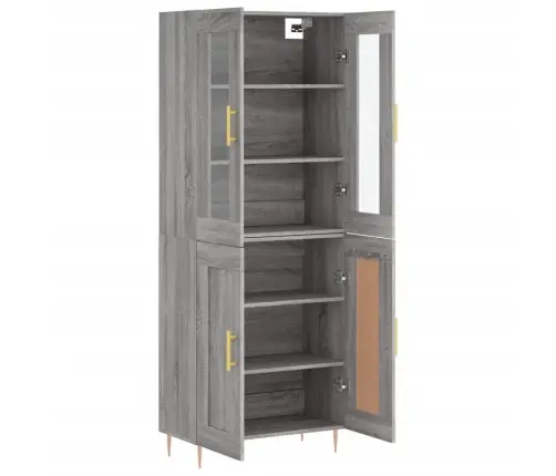 Augstais Skapis, Pelēks, 69,5X34X180 Cm, Inženierijas Koks Vidaxl