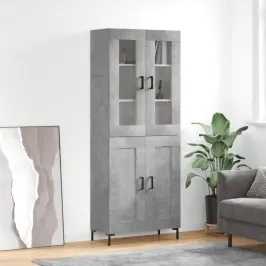 Augstais Skapis, Pelēks, 69,5X34X180 Cm, Inženierijas Koks Vidaxl