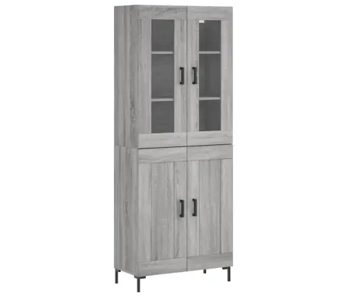 Augstais Skapis, Pelēks, 69,5X34X180 Cm, Inženierijas Koks Vidaxl