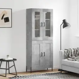 Augstais Skapis, Pelēks, 69,5X34X180 Cm, Inženierijas Koks Vidaxl