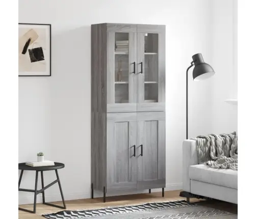 Augstais Skapis, Pelēks, 69,5X34X180 Cm, Inženierijas Koks Vidaxl