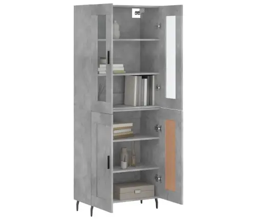 Augstais Skapis, Pelēks, 69,5X34X180 Cm, Inženierijas Koks Vidaxl