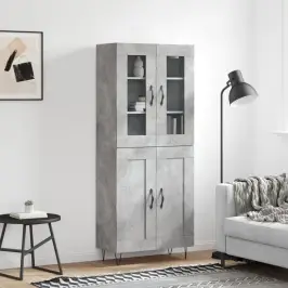 Augstais Skapis, Pelēks, 69,5X34X180 Cm, Inženierijas Koks Vidaxl
