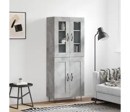 Augstais Skapis, Pelēks, 69,5X34X180 Cm, Inženierijas Koks Vidaxl