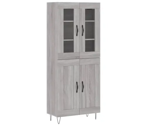 Augstais Skapis, Pelēks, 69,5X34X180 Cm, Inženierijas Koks Vidaxl