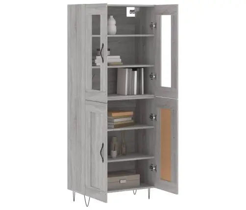 Augstais Skapis, Pelēks, 69,5X34X180 Cm, Inženierijas Koks Vidaxl