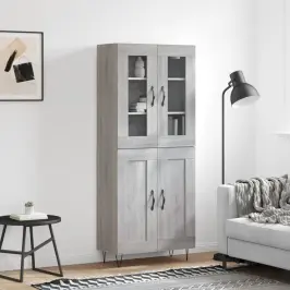 Kõrge Kapp, Hall Sonoma Tamm, 69,5 X 34 X 180 cm Tehispuit