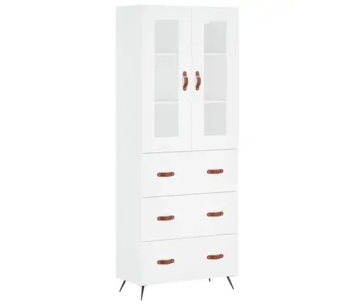 Kõrge Kapp, Valge, 69,5 X 34 X 180 cm Tehispuit