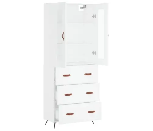 Kõrge Kapp, Valge, 69,5 X 34 X 180 cm Tehispuit