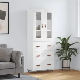Augstais Skapis, Balts, 69,5X34X180 Cm, Inženierijas Koks Vidaxl
