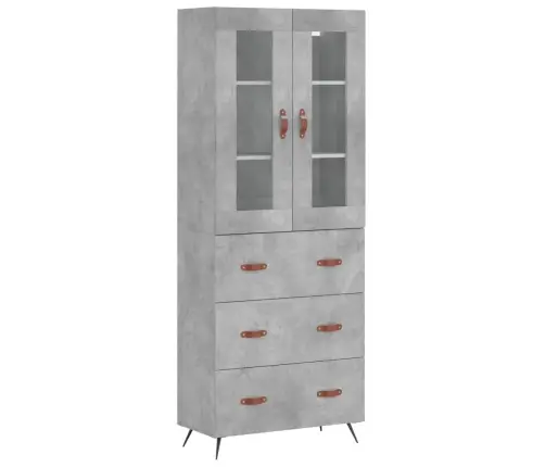 Augstais Skapis, Pelēks, 69,5X34X180 Cm, Inženierijas Koks Vidaxl