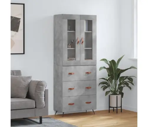 Augstais Skapis, Pelēks, 69,5X34X180 Cm, Inženierijas Koks Vidaxl