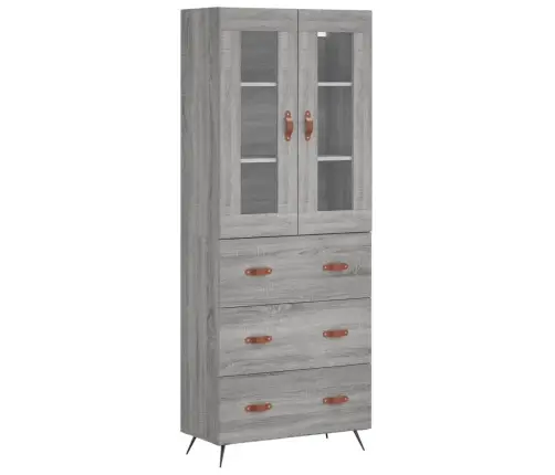 Komoda, Pilkos Ąžuolo Spalvos, 69,5X34X180cm Apdirbta Mediena