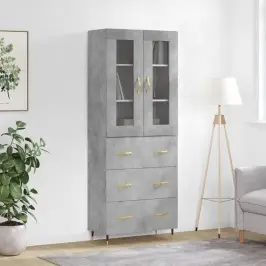 Augstais Skapis, Pelēks, 69,5X34X180 Cm, Inženierijas Koks Vidaxl