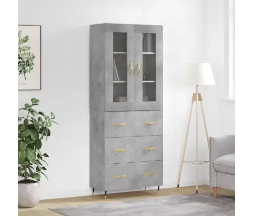 Augstais Skapis, Pelēks, 69,5X34X180 Cm, Inženierijas Koks Vidaxl