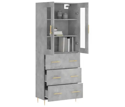 Augstais Skapis, Pelēks, 69,5X34X180 Cm, Inženierijas Koks Vidaxl Augstais Skapis, Pelēks, 69,5X34X180 Cm, Inženierijas Koks Vidaxl