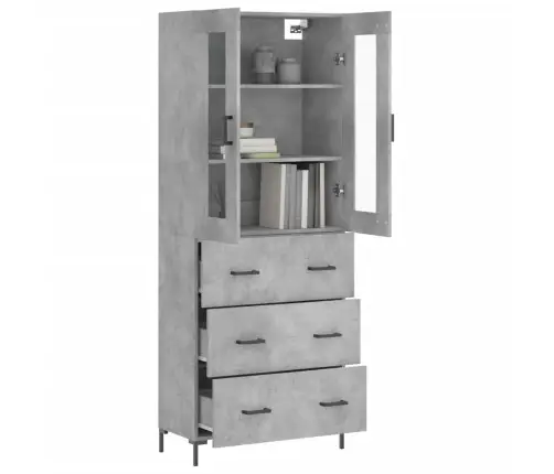 Kõrge Kapp, Betoonhall, 69,5 X 34 X 180 cmTehispuit