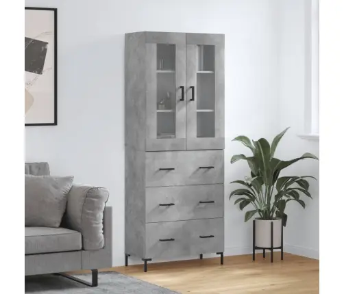 Kõrge Kapp, Betoonhall, 69,5 X 34 X 180 cmTehispuit