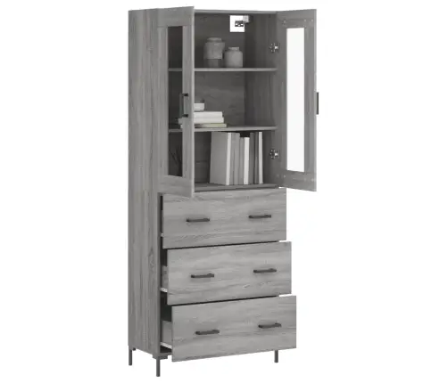 Augstais Skapis, Pelēks, 69,5X34X180 Cm, Inženierijas Koks Vidaxl Augstais Skapis, Pelēks, 69,5X34X180 Cm, Inženierijas Koks Vidaxl