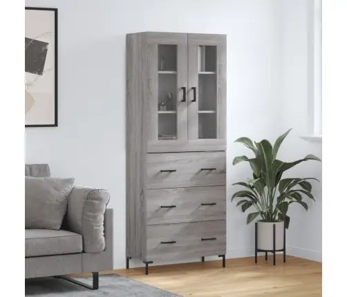 Augstais Skapis, Pelēks, 69,5X34X180 Cm, Inženierijas Koks Vidaxl Augstais Skapis, Pelēks, 69,5X34X180 Cm, Inženierijas Koks Vidaxl