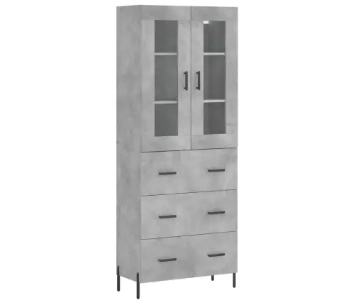 Augstais Skapis, Pelēks, 69,5X34X180 Cm, Inženierijas Koks Vidaxl
