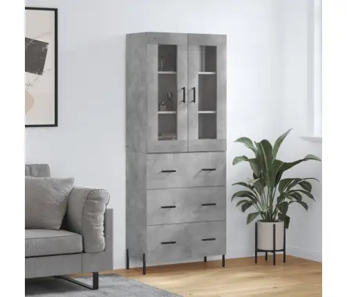 Augstais Skapis, Pelēks, 69,5X34X180 Cm, Inženierijas Koks Vidaxl