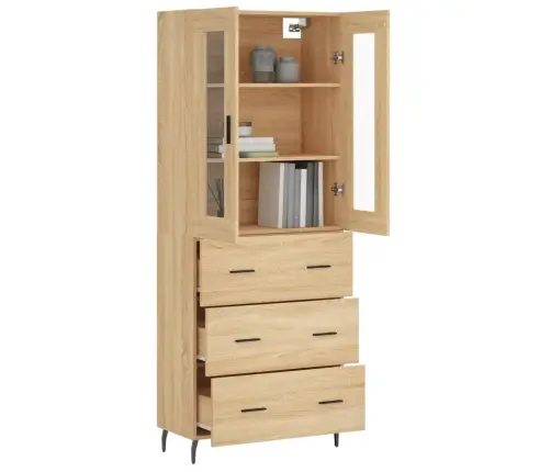 Augstais Skapis, Ozolkoka, 69,5X34X180 Cm, Inženierijas Koks Vidaxl