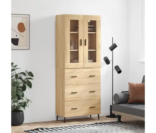 Augstais Skapis, Ozolkoka, 69,5X34X180 Cm, Inženierijas Koks Vidaxl