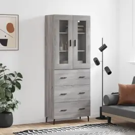 Kõrge Kapp, Hall Sonoma Tamm, 69,5 X 34 X 180 cm Tehispuit