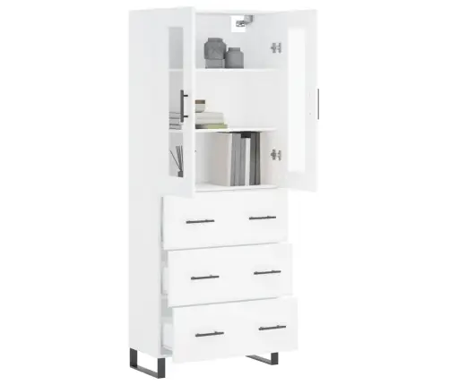 Augstais Skapis, Balts, 69,5X34X180 Cm, Inženierijas Koks Vidaxl