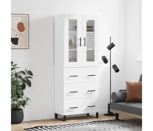 Augstais Skapis, Balts, 69,5X34X180 Cm, Inženierijas Koks Vidaxl