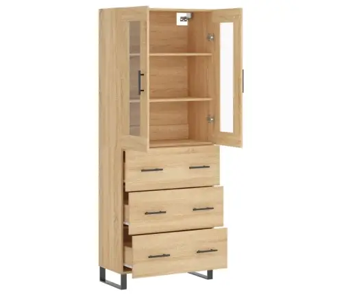 Komoda, Sonoma Ąžuolo Spalvos, 69,5X34X180cm Apdirbta Mediena