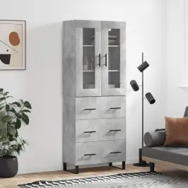 Augstais Skapis, Pelēks, 69,5X34X180 Cm, Inženierijas Koks Vidaxl