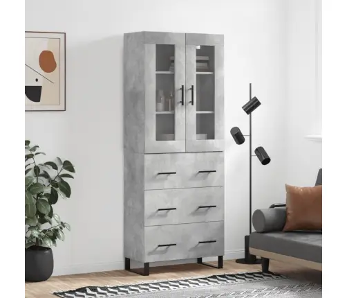 Augstais Skapis, Pelēks, 69,5X34X180 Cm, Inženierijas Koks Vidaxl Augstais Skapis, Pelēks, 69,5X34X180 Cm, Inženierijas Koks Vidaxl